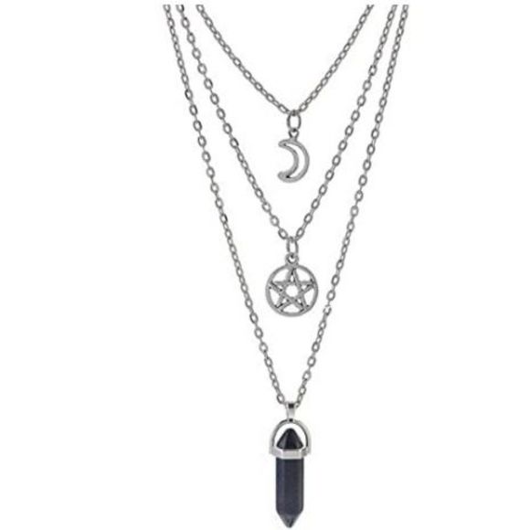 MJartoria Moon Pentagram Choker Necklace Set - Picture 1 of 6